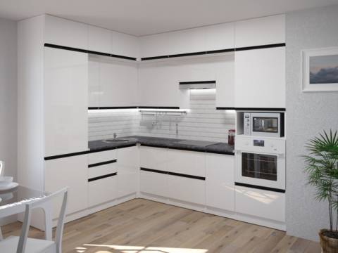 Кухонный гарнитур Лотос гранд прайм 2100х2700 мм