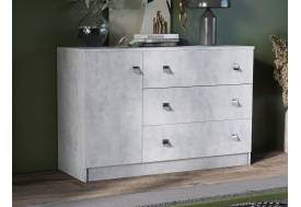 Комод Лофт 3 ящика и 1 дверца цемент светлый
