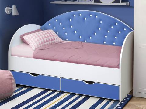 Кровать с продольной мягкой спинкой Сердце №2 800х1900 мм