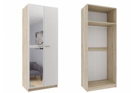 Шкаф Мила SK800 с зеркалом сонома-белый