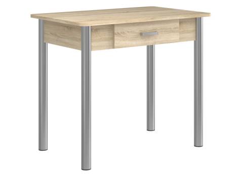 Стол обеденный Пайп с ящиком на хром ножках