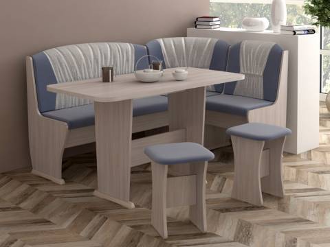 Кухонный уголок Ника-6 New небесный-серебро