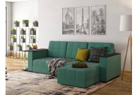 Диван угловой Атлант со столиком велюр Neo 23 грин зеленый