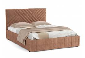 Кровать Гамма 1600 с основанием велюр тенерифе корица