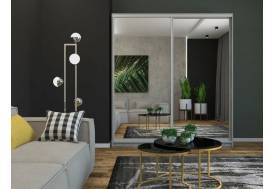 Шкаф-купе Ксения 1200 зеркало/зеркало серый