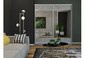 Шкаф-купе Ксения 1200 комбинированный ЛДСП/зеркало Каспий светлый