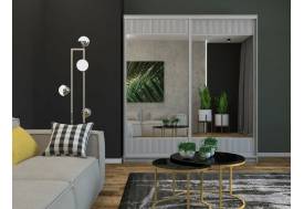 Шкаф-купе Юлия 2000 комбинированный рельефный МДФ/зеркало