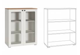 Шкаф-витрина 16.394.01 Остин Белый шагрень