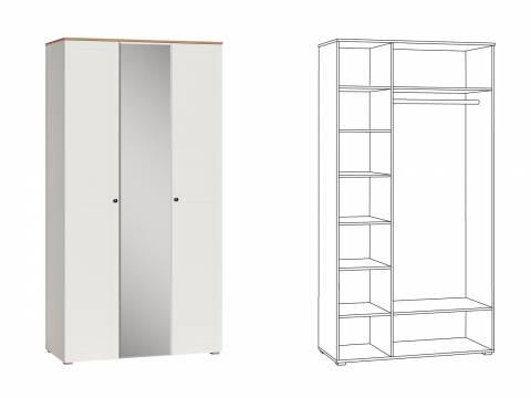 Шкаф для одежды 13.336.03 Остин Белый шагрень