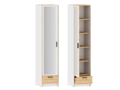 Шкаф для одежды Оттавия НМ 011.20 фасад с зеркалом Белый Фасадный