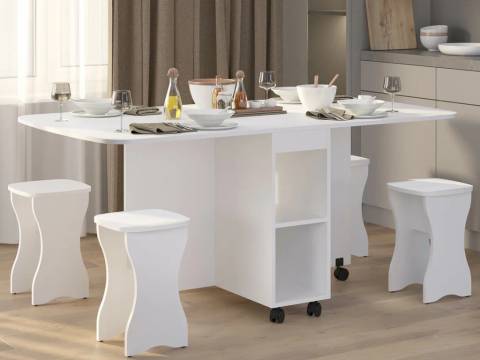 Стол книжка с табуретами 1-6701 Белый