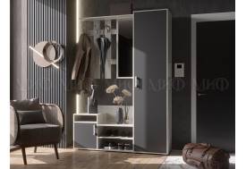Прихожая Визит Миф Графит/Дуб Крафт Белый