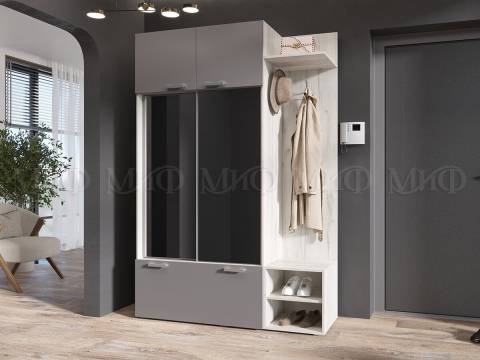Прихожая Стелла Графит/Дуб Крафт Белый