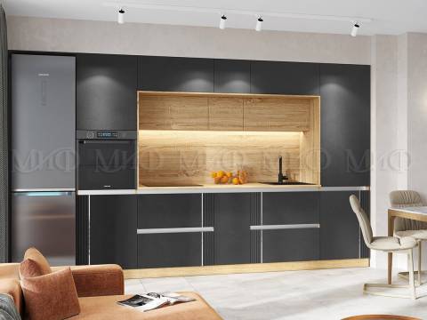 Кухня Карина МДФ Пластер Блек