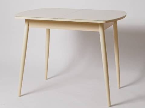 Стол Винер Mini R раздвижной со стеклом крем