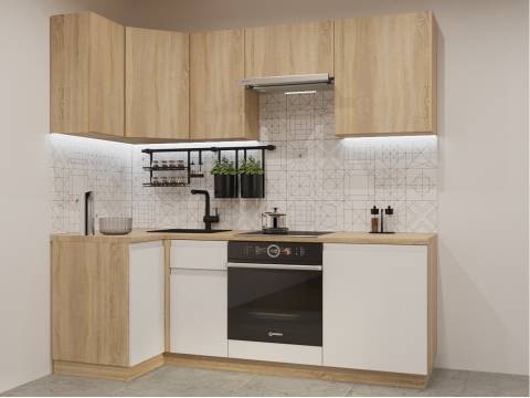 Кухонный гарнитур арт 9 Лайн Дуб сонома Тальк 1000х2200 мм