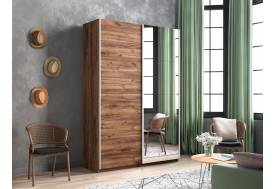 Шкаф-купе Прайм 2-х дверный 1200 Зеркало/ДСП Крафт табачный