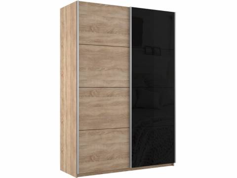 Шкаф-купе Прайм 2-х дверный 1200 ДСП/Стекло Черное Сонома
