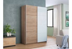 Шкаф-купе Прайм 2-х дверный 1200 ДСП/Стекло Белое Сонома