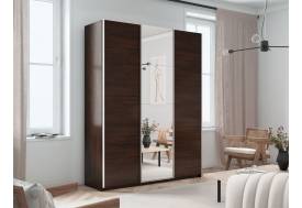 Шкаф-купе Прайм 3-х дверный 1800 ДСП/зеркало/ДСП Венге