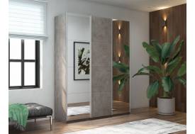 Шкаф-купе Прайм 3-х дверный 2100 два Зеркала/ДСП Бетон
