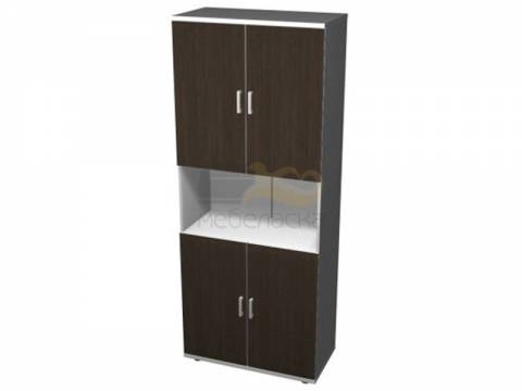 Шкаф-стеллаж пятиярусный двухсекционный с четырмя дверями ПД2