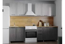 Кухня Кальяри 2000 без стекла МДФ Холст Натуральный/Холст Грей без столешницы