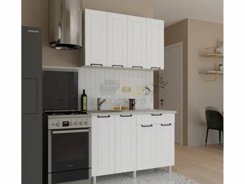 Кухня Ривьера 1200 МДФ Карбон Фарфор без столешницы