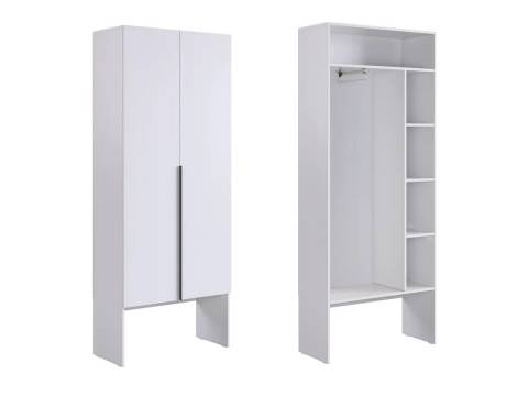 Шкаф двухдверный L800 Баско белое дерево