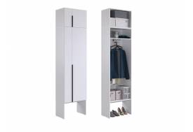 Шкаф двухдверный с антресолью Баско К2 белое дерево