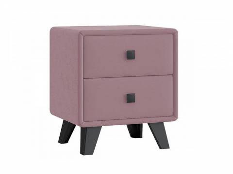 Тумба Николь 2 ящика микровелюр розовый