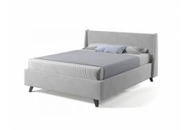 Кровать Лорен с ПМ 1200х2000 мм микровелюр светло-серый