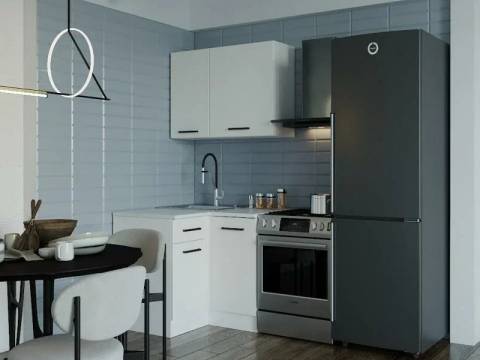 Кухонный гарнитур Белый Глянец 1000х1000 МДФ