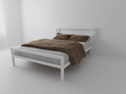 Кровать металлическая Комфорт 800 белая