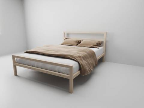 Кровать металлическая Комфорт 900 бежевая