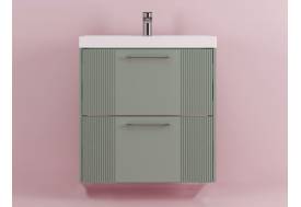 Тумба Альба 80 подвесная 2 ящика раковина Комфорт 80 мята