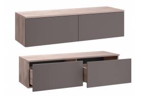 Тумба под ТВ 16.54.02 Роквуд Графит мягкая шагрень