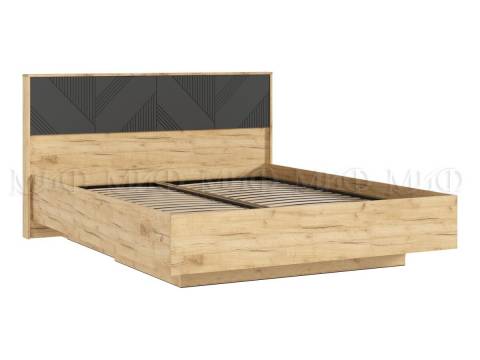 Кровать парящая 1600 Ирис (ортопед дерево) Браш Графит/Дуб Крафт