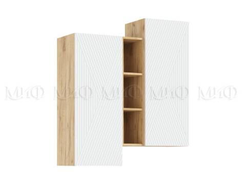 Шкаф подвесной комбинированный Флэш Браш Вайт, Дуб Крафт
