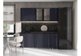 Кухня Виктория 2000 мм Пластер Индиго/Белый (Кастилло темный)