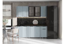 Кухня Виктория 2000 мм Пластер Скай/Белый (Кастилло темный)