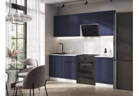 Кухня Николь 2100 мм Холст сапфировый