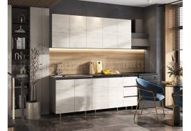 Кухонный гарнитур Челси 2000 мм Дуб Крафт Белый/Графит
