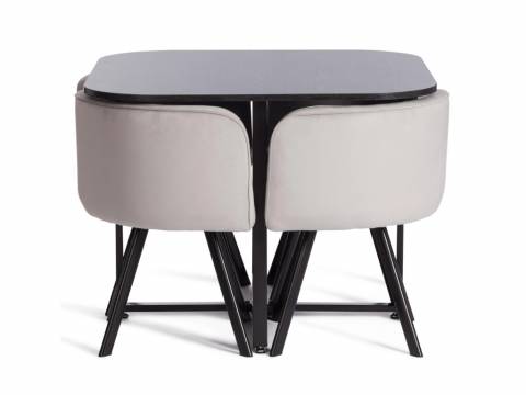 Обеденный комплект QUADRON (mod. PT14) Light-grey/черный