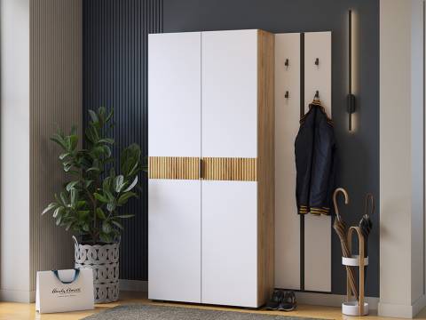 Прихожая Мебельсон К28 дуб крафт золотой/белое дерево