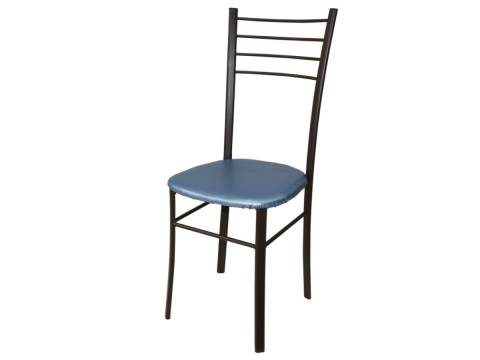 Стул Лайт ДХ-5 на коричневом каркасе обивка светло-голубой