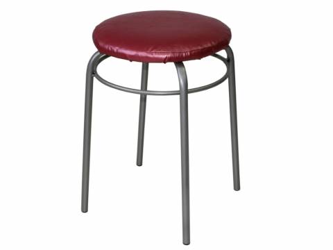 Табурет круглый с кольцом ДХ-11 обивка малиновый