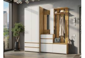 Прихожая Некст 1 Дуб Золотой/Белый