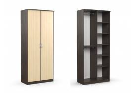 Шкаф 2-х створчатый Дуэт Люкс без зеркала Венге/Млечный Дуб