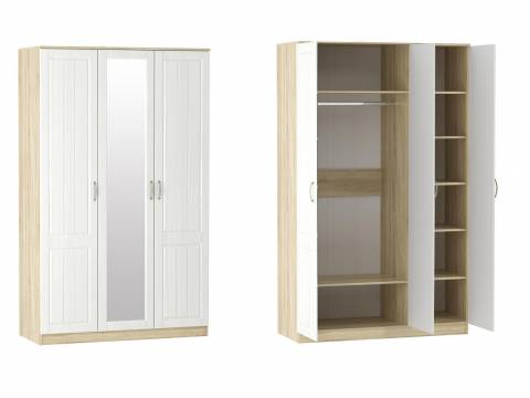 Шкаф 3-х створчатый Оливия с зеркалом